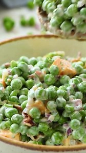 RECIPE: https://therecipecritic.com/creamy-pea-salad/ This is an easy to make side dish that is perfect for your next potluck! | Tried and True Recipes