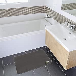 Lacoste Memory Foam Bath Rug – Ultra Soft Fleece Bathroom Mat with Embroidered Crocodile Logo, Super Absorbent, Non-Slip Backing, Machine Washable, Plush & Stylish 19"x30" – Cliff