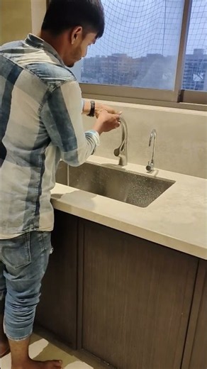 standard kitchen sink installation with sink mixer and RO tap #kitchensink #plumbing
