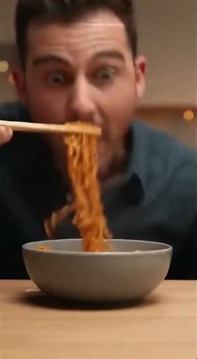 The Fastest Noodle Eating Dog Ever!