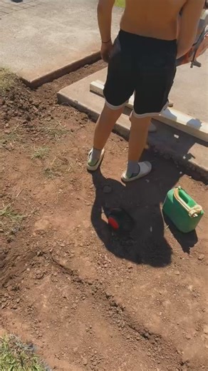 Happy 16th birthday to my eldest who is finding his feet at work hahaha. Never gets old this trick. #concrete #tradie | John Hermann