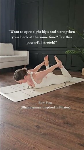 Strengthen your back + open hips with this Pilates Bow stretch 💪 #pilatesover40 #posture