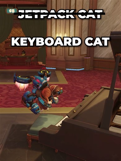 Jetpack Fail and Keyboard Cat Mashup in Overwatch