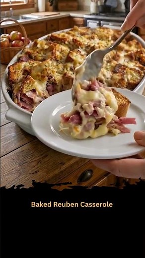 Baked Reuben Casserole with Corned Beef, Swiss Cheese & Thousand Island