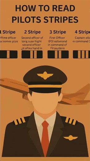👨‍✈️ How to Read Pilot Stripes on Uniforms! ✈️🌤️ #PilotLife ##AviationLovers #FlyHigh