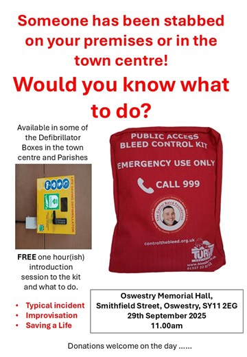 Bleed Kits are in Oswestry - but would you know how to use one?