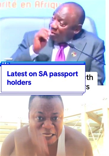Latest on South Africa passport holders: EU call to SA president