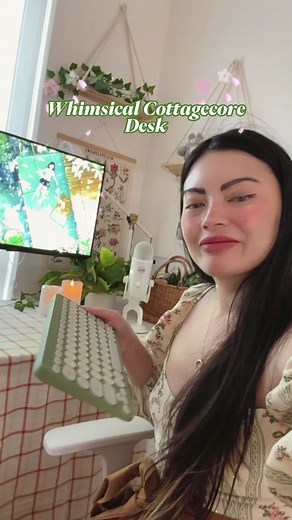 Updating My Cozy Cottagecore Desk Setup with a Green Keyboard