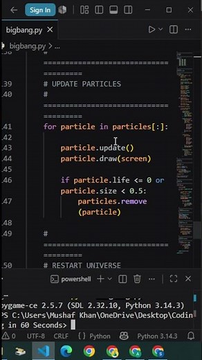 Big Bang Particle Burst in Python 🌌 | Cosmic Explosion Simulation