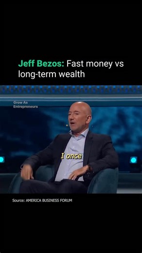 Grow As Entrepreneurs on Instagram: "Jeff Bezos once shared Warren Buffett’s insight on why few people copy his investing style: it’s a “get-rich slowly” model. Compounding over 20–30 years beats chasing short-term wins, but most people lose patience within 2–3 years. Thinking in 7-year cycles instead of quarterly results creates a structural advantage. Delayed gratification, consistent execution, and staying invested during downturns separate the top 1% from everyone else. At Blue Origin, this 