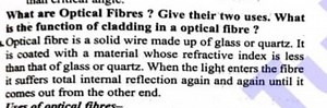 What are Optical Fibres ? Give their two uses. What is the func... | Filo