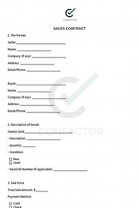 Sales Contract Template: Fillable PDF Purchase Agreement - Etsy Australia