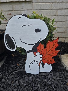 Snoopy Fall Leaf Wooden Yard Art - Etsy