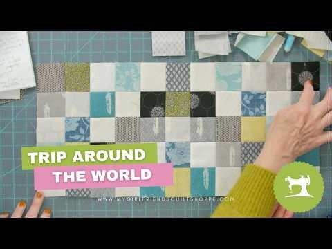 Girlfriend Learn: ﻿﻿﻿How to Make a Trip Around the World Quilt (Easy Jelly Roll Method) ✂️🧵