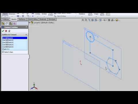 Convert Entities... Convert a sketch to a plane(s) Solidworks