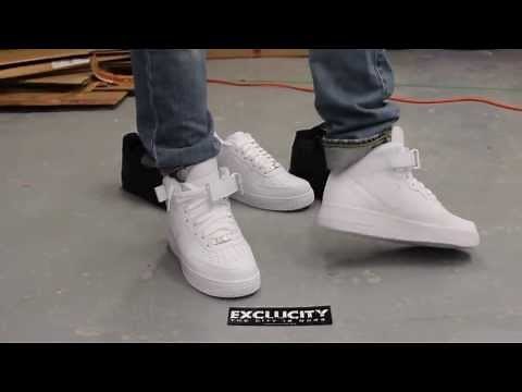 Air Force 1 Mid "White/ White" On-feet Video at Exclucity