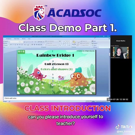 Class Demo Video Part 1: Class Introduction✨ #fyp #acadsoc #classdemo #esl #tutor
