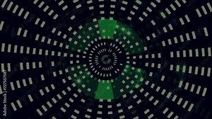 Cylindrical Square Barrel: Stock Video Showcasing Green, Black, and White Squares in Mesmerizing Motion, Forming a Dynamic Cylindrical Shape. Ideal for Abstract Concepts and Modern Designs Stock Video