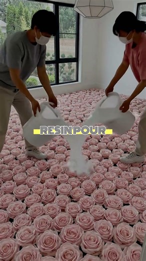 Rose Epoxy vs Pebble Epoxy- Which looks better? Satisfying Epoxy Floor 😍 #shorts #epoxy #floor #home