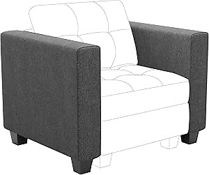 Belffin Armrest Module for Modular Sectional Sofa Couch Side Armrest for Sectional Modular Sofa Fabric Dark Grey