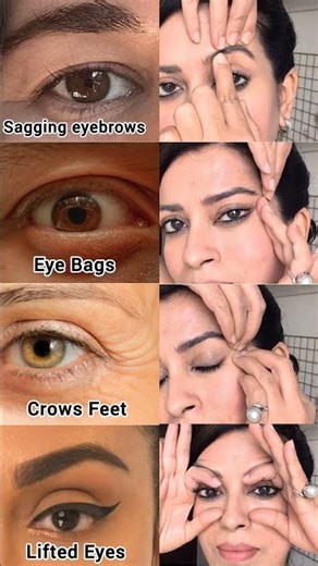 Stop Eye Aging! 👁️ Lift Brows & Remove Bags Naturally ✨ #FaceYoga #AntiAging #EyeLift