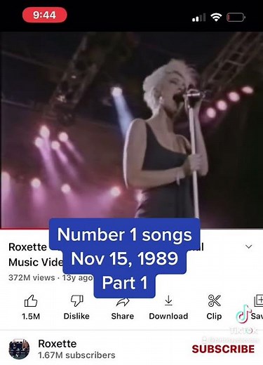 Miss You much by Janet Jackson 1 song November 15, 1989
