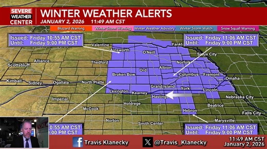 The Local4 Severe Weather Center has gone with a Weather Alert Day for the rest of today due to light icing from freezing rain. A wintry mix, including ice, is causing road conditions to become hazardous, especially on bridges and overpasses. | KSNB Local4