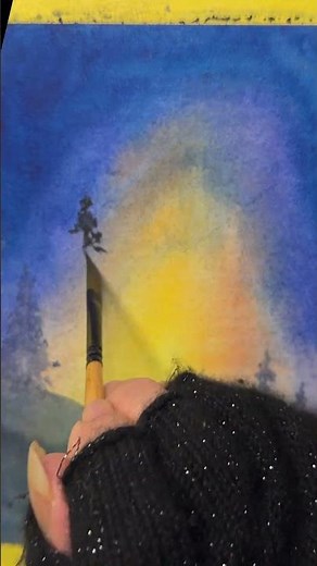 Painting Starry Snowy Night in Watercolour – Quicktime Step-by-Step #howtopaint #susanalisonart