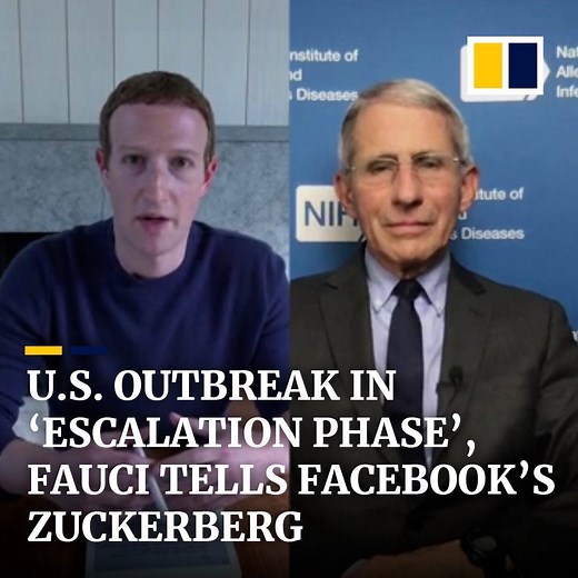 811K views · 7.5K shares | Live-chatting with Facebook’s Mark Zuckerberg, infectious-disease expert Dr Anthony Fauci warns the coronavirus outbreak is in an “escalation phase”. More on the epidemic: sc.mp/coronavirusoutbreak | South China Morning Post | Facebook