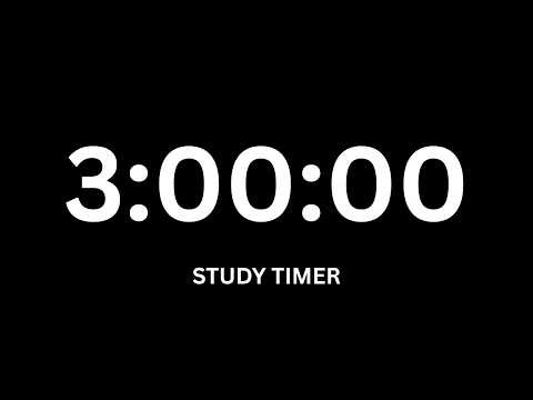 3-hour timer ⏳ | Study timer without music black screen