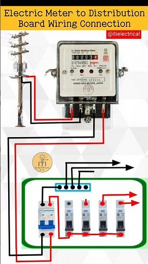 Single Phase Electric Meter to MCB Connection Diagram | House Wiring Connection #shorts #diy #short