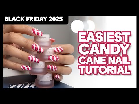 Under 10 MINUTE Candy Cane Nails! 💅 Easy Holiday Nail Art Hack w/ Stencils