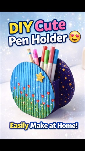“DIY Cute Pen Holder 😍 | Craft for Desk Decoration”#ytshorts#craft #viral#easycraft