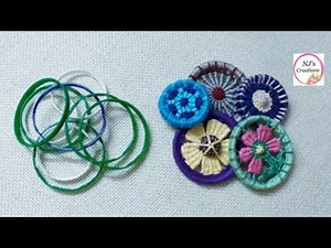 71- Hand embroidery | Decorative buttons| thread button| plastic bottle crafts idea/ dorset buttons