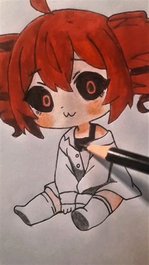 Drawing Kasane Teto Chibi Anime Girl Cute 💖 #shorts #kasaneteto #vocaloid