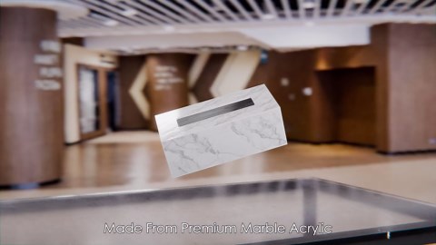 Tissue Box Cover Rectangle - Tissue Box Holder Rectangular - Compatible with Kleenex - Acrylic Marble Bathroom Accessories Decor