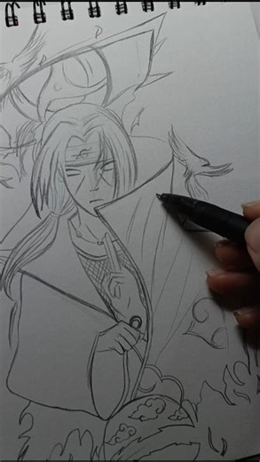 Draw of itachi uchiha #shorts#drawing #anime #itachi #shortsfeed #art