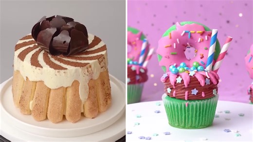 Tiramisu Charlotte Cake & Over-the-Top Candy Cupcake 🍰🧁 | Elegant Meets Fun!