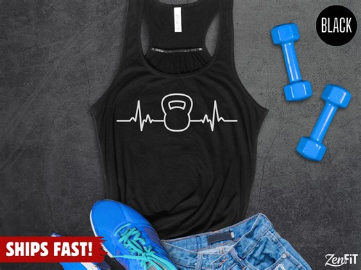Women's Racerback Fitness Tank Top, Kettlebell Workout: Polyester Blend XS-XL - Etsy