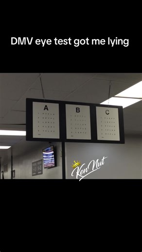 Why the DMV eye chart always written in lowercase that’s so disrespectful. I can read subtitles from my couch but not line 4 #fypシ゚viral #trending #capcup #kennet