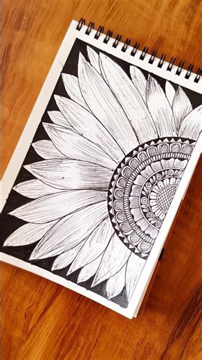 Easy flower mandala art🌻💗#shorts #shortvideo #trending #zentangle #trend #youtubeshorts #youtube