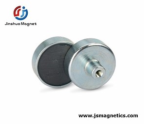 [Hot Item] Ferrite Pot Magnets with Internal Thread & Threaded Stud Pot Magnet Ferrite Ceramic Cup Magnet