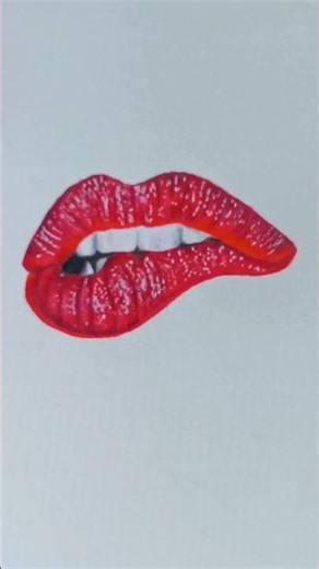 💋 Shiny Red Lips Drawing – Satisfying Art #Shorts