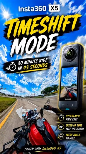 This ‪@insta360‬ X5 TimeShift is INSANE 🤯🏍️ #insta360x5 #biker