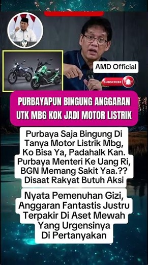 Purbaya Saja Bingung Program MBG kok jadi Motor Listrik #purbaya #prabowo #mbg #viral #shorts