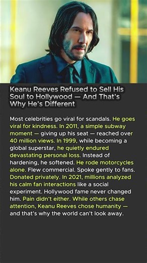 🔥 Keanu Reeves Refused to Sell His Soul to Hollywood — And That’s Why He’s Different