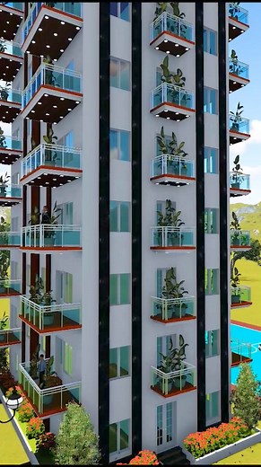 High rise building walkthrough video. #elevaton #house #homedecor #housedecor | Infra Home Studio