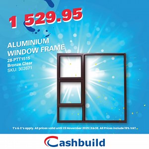 1.8K reactions · 22 shares | Eco-Friendly Upgrades at Unbeatable Prices!  Improve your home with sustainable solutions: - Eco water tanks for efficient storage - Aluminium window frames for reduced energy consumption Visit online or in-store to explore quality building materials and make a positive impact on the environment. #HomePride *Product availability varies from store to store. Prices valid until 23 November 2025. Ts and Cs apply.* | Cashbuild | Facebook