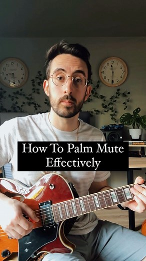 Palm Mute Effectively 🎸 Palm muting is a guitar playing technique used to achieve a percussive and muted sound by resting the palm of the picking hand on the strings, near the bridge of the guitar. This technique can be applied to both electric and acoustic guitars and is commonly used in genres such as heavy metal, punk, and rock. To palm mute, the player lightly rests the edge of their palm on the strings, dampening their vibration and creating a muted sound. By adjusting the pressure and pos