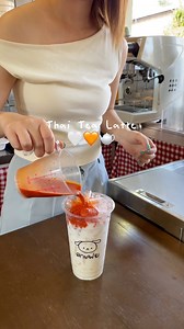 Thai Tea Latte 🫖🥛🤍🧡🫧 #thaitea #latte #milktea #tea #cafe #reelsvideoシ #asmr | คาเฟย